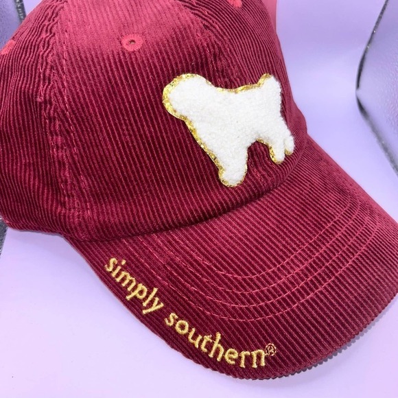NWT Women’s Simply Southern Corduroy Dog Silhouette Baseball Cap - Picture 2 of 4